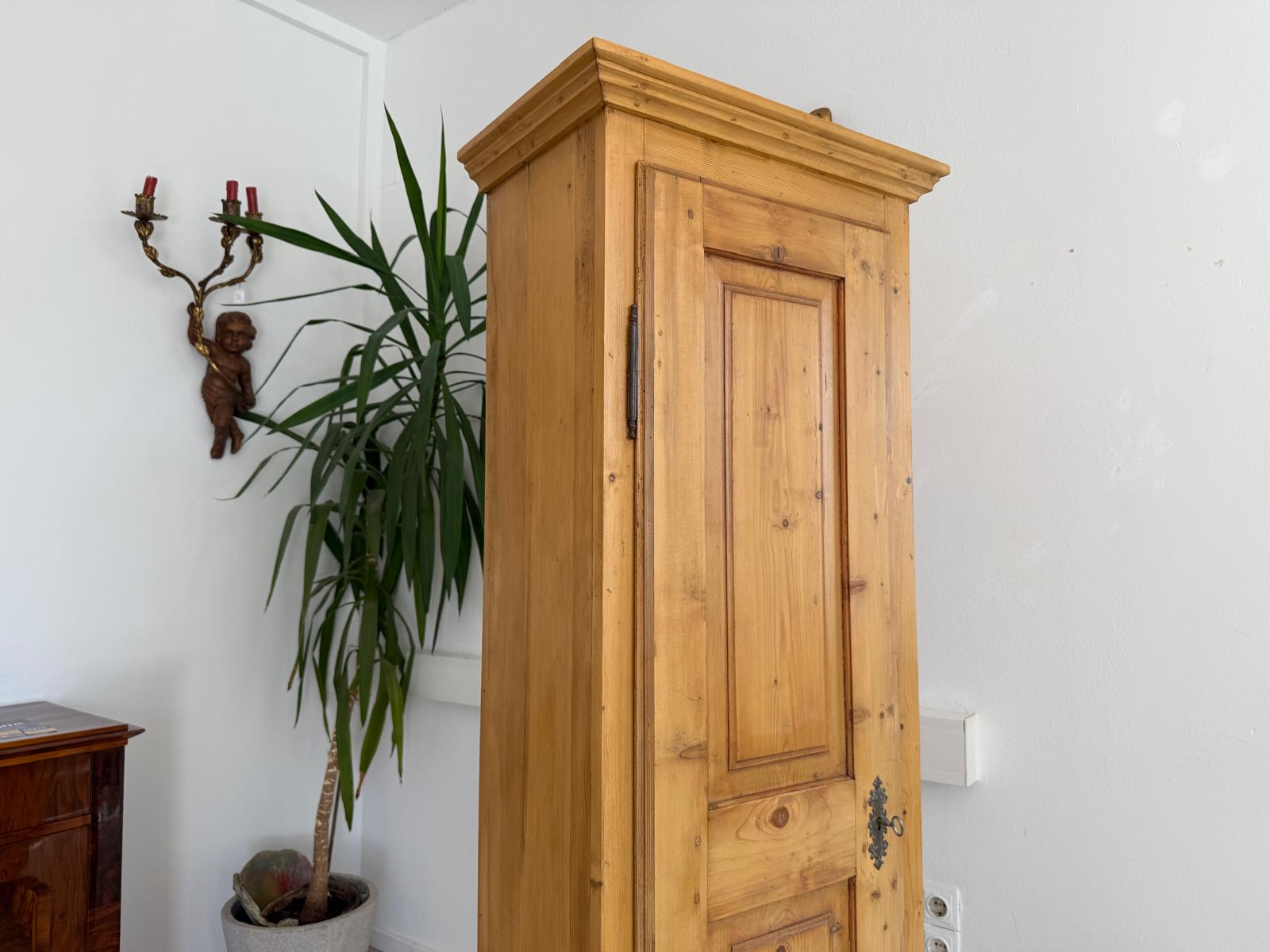 Bäuerlicher 1 türiger Bauernschrank Jugendstil Naturholzschrank G1853