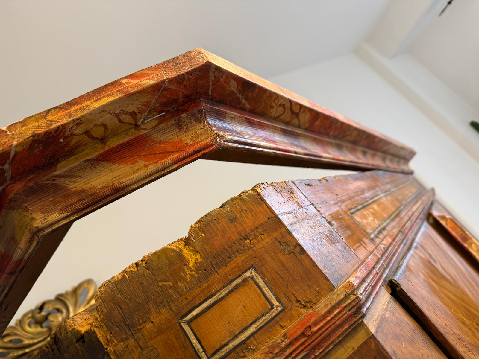 Handbemalter Barockschrank Bauernschrank Bauernkasten Kitzbühel Weichholz D1205