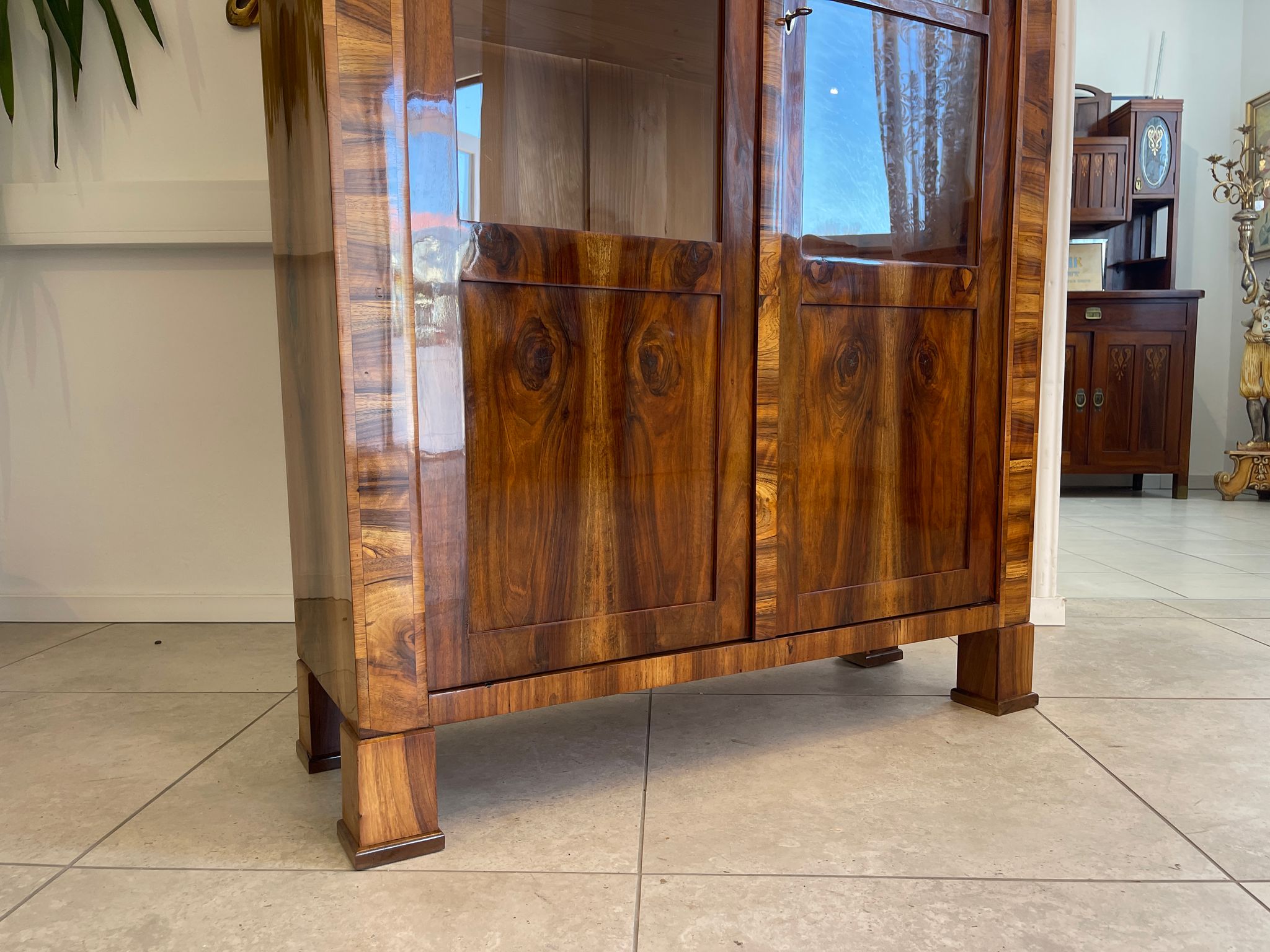 SALE Restaurierte Biedermeier Vitrine Bücherschrank Bibliotheksschrank ANTIQUITÄT G1374