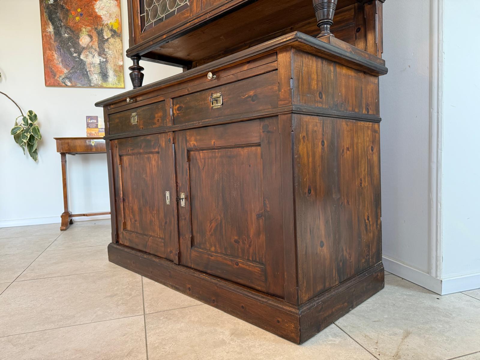 Originale Bäuerlicher Zirbenholz Küchenschrank Küchenkredenz D1257 Kopie