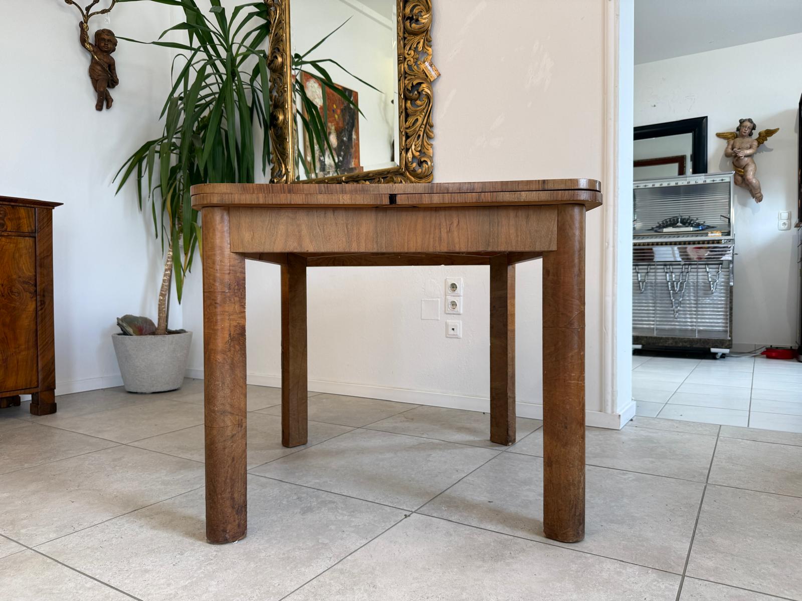 Art Deco Bauhaus Beistelltisch Rund Auszugtisch D2583
