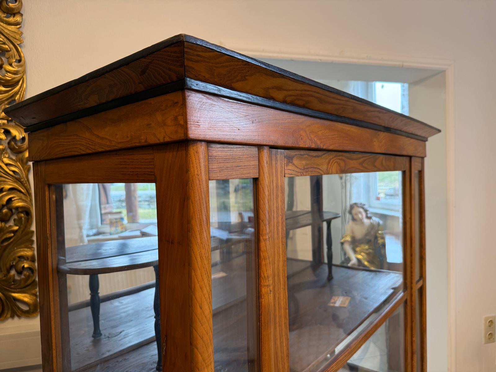 Restaurierte Spätbiedermeier Vitrine Bücherschrank Glasschrank Antiquität D2278