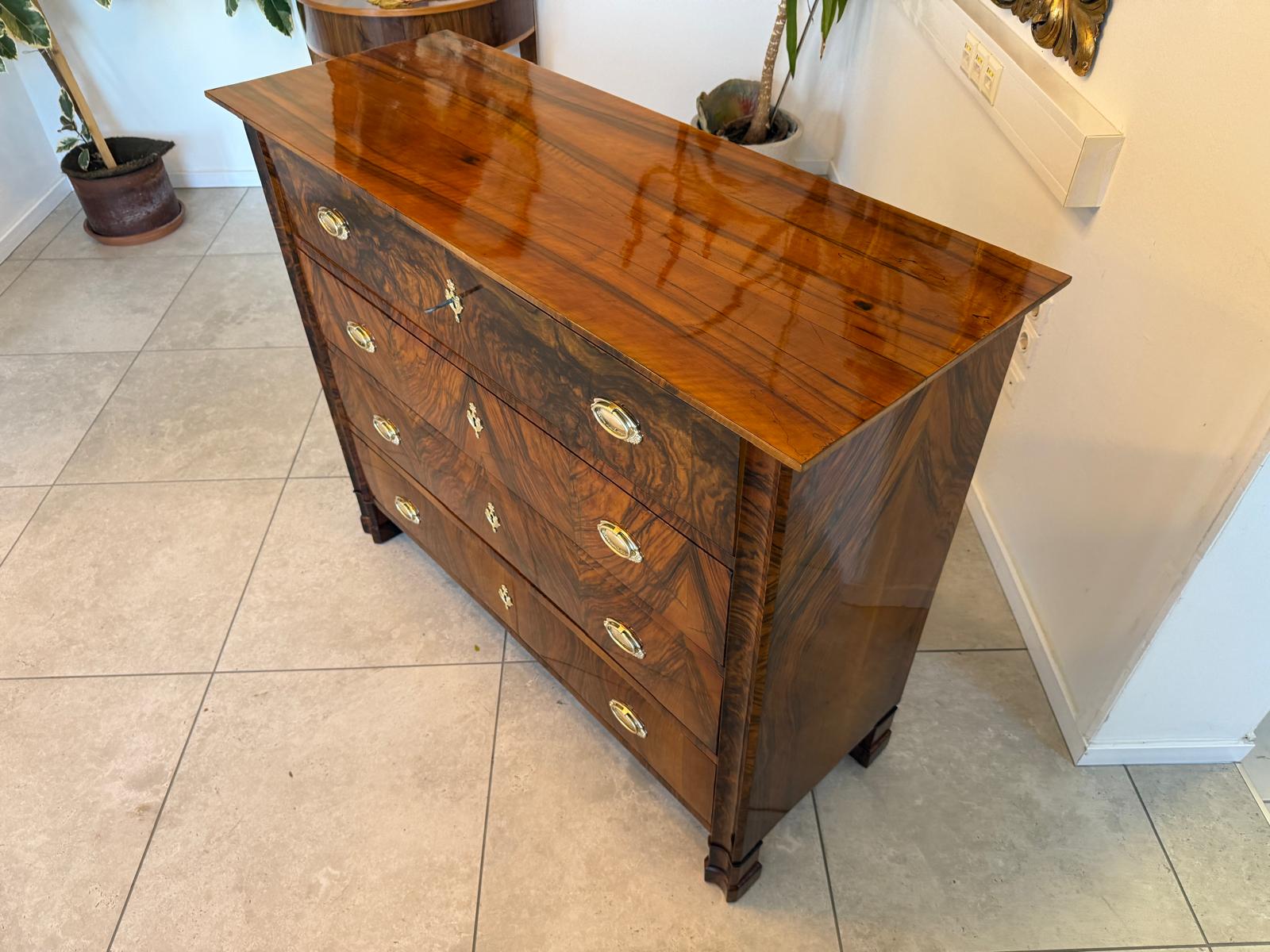 SALE Restaurierte Biedermeier Schreibkommode Nussholz Antiquität Antikmöbel G2159