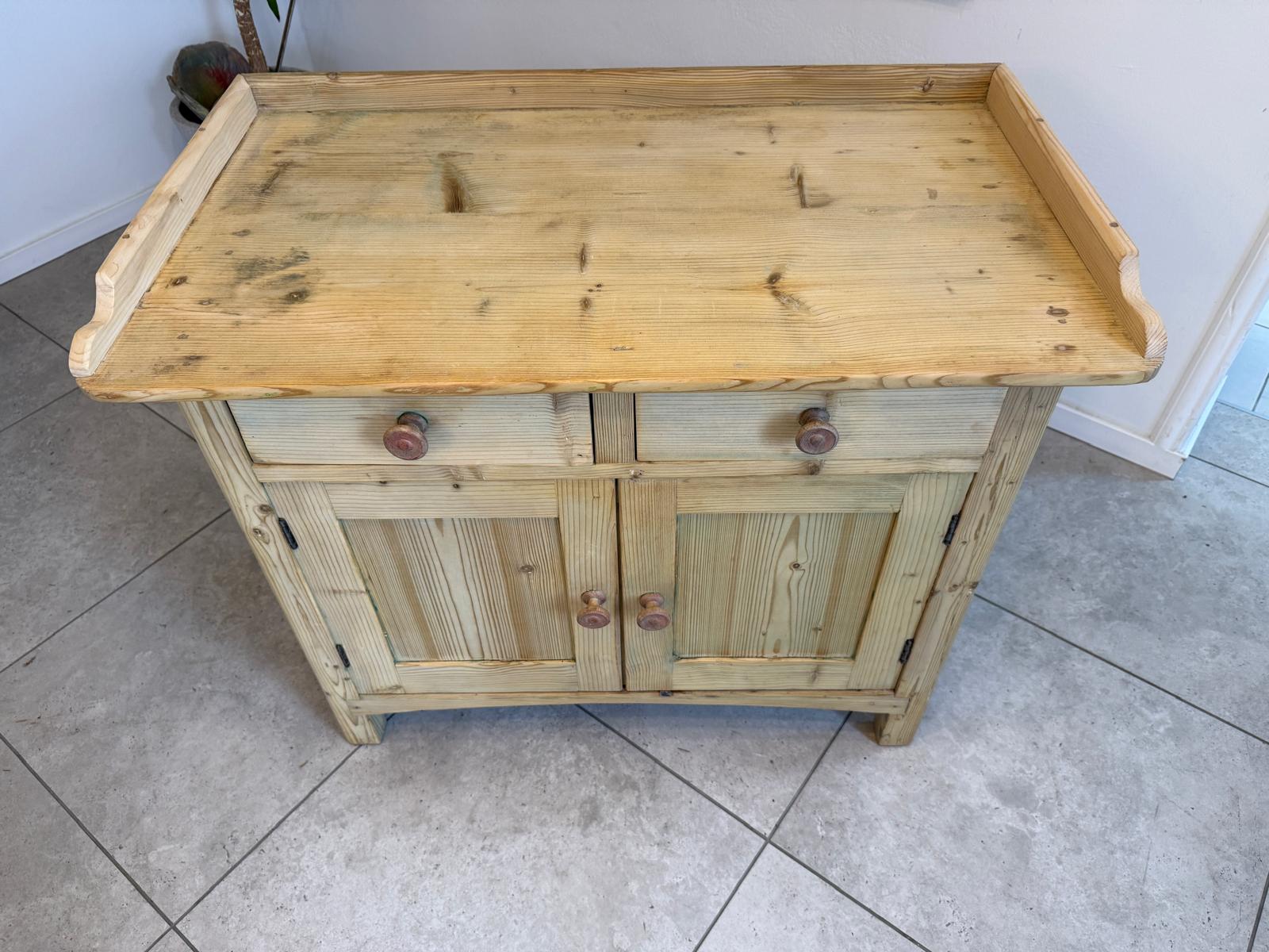 Bäuerliche Wickelanrichte Kommode Naturholz Antik & Alt D1075