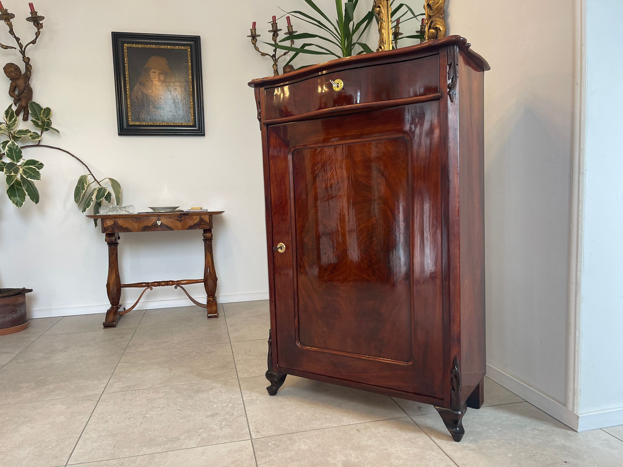Spätbiedermeier Vertiko Halbschrank Antiqutität Rarität G1614