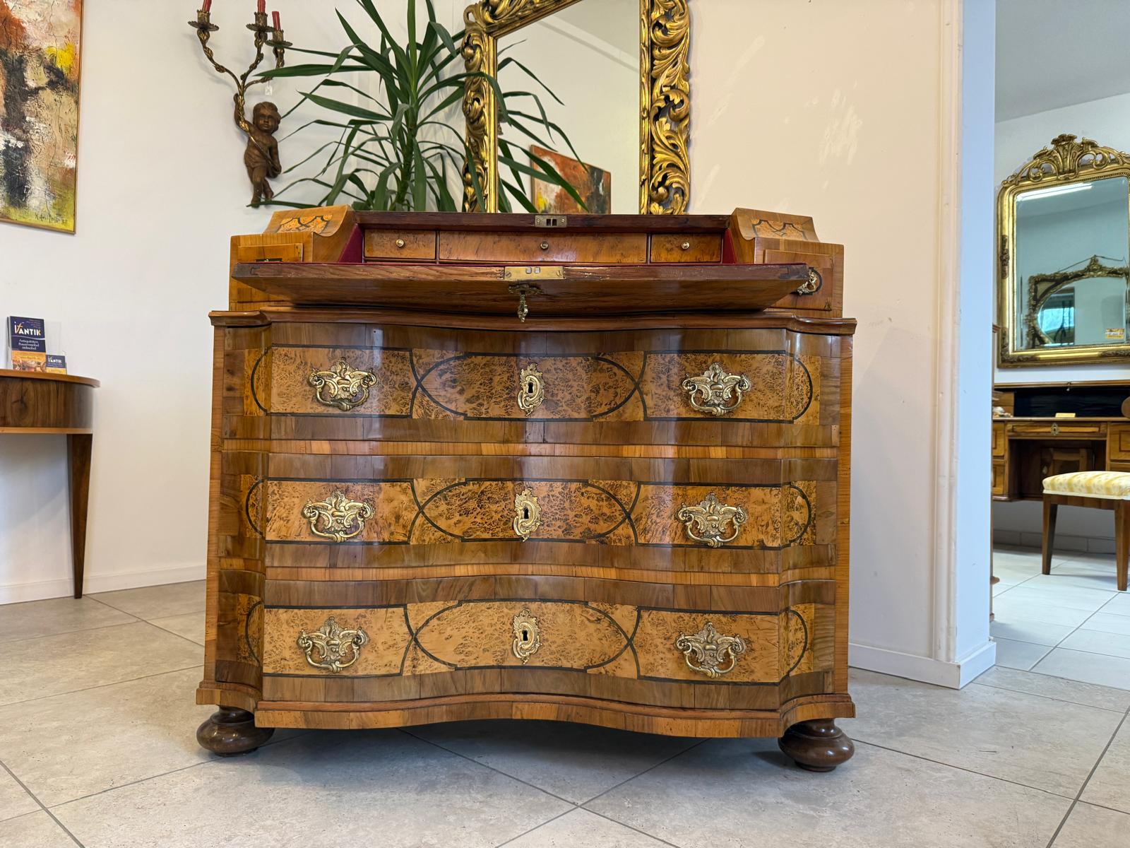Authentischer Barock Schreibsekretär Sekretär Kommode Antiquität  G2374