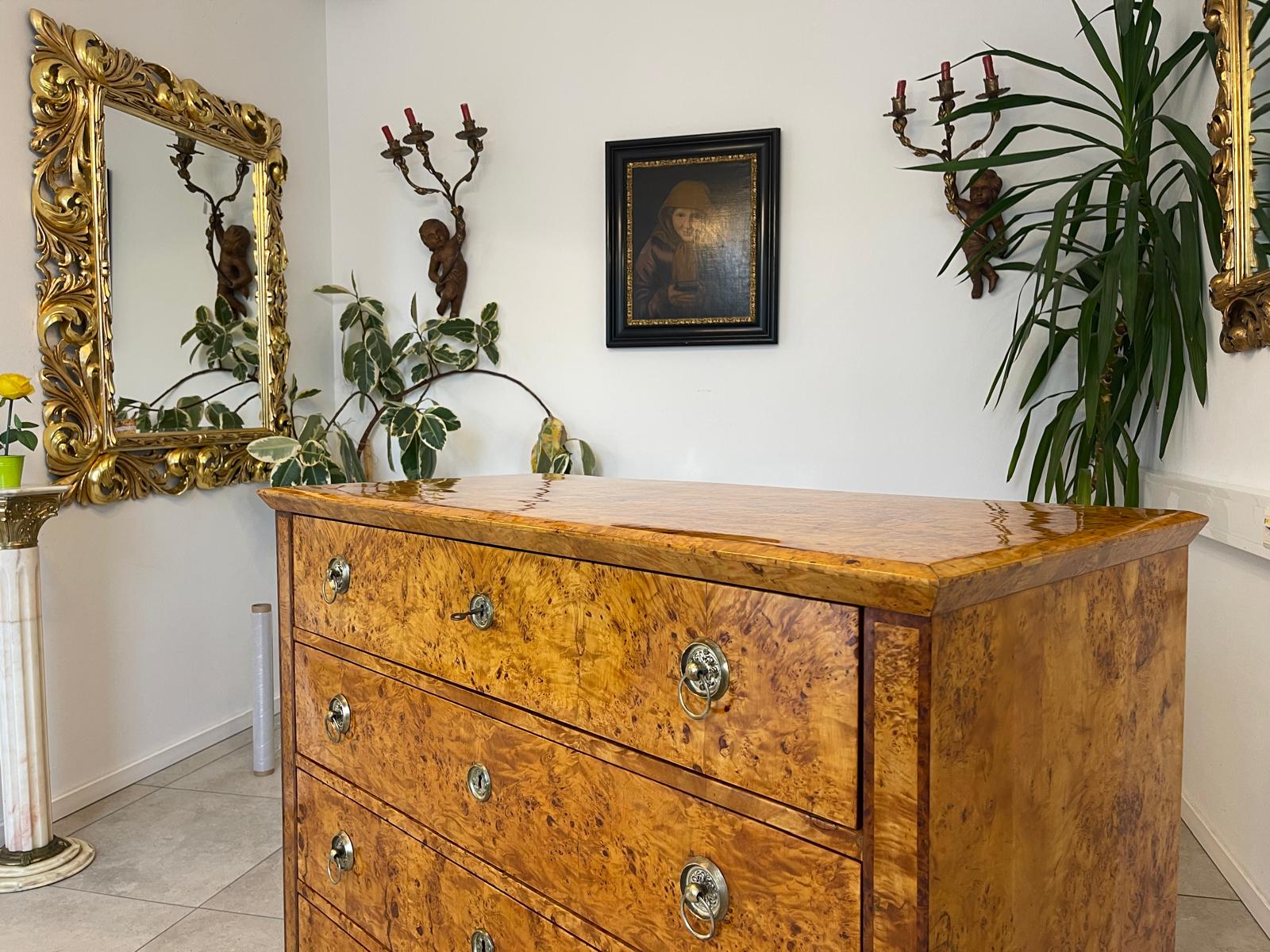 Restaurierte Biedermeier Schreibkommode Sekretär Nussholz Antiquität G1506