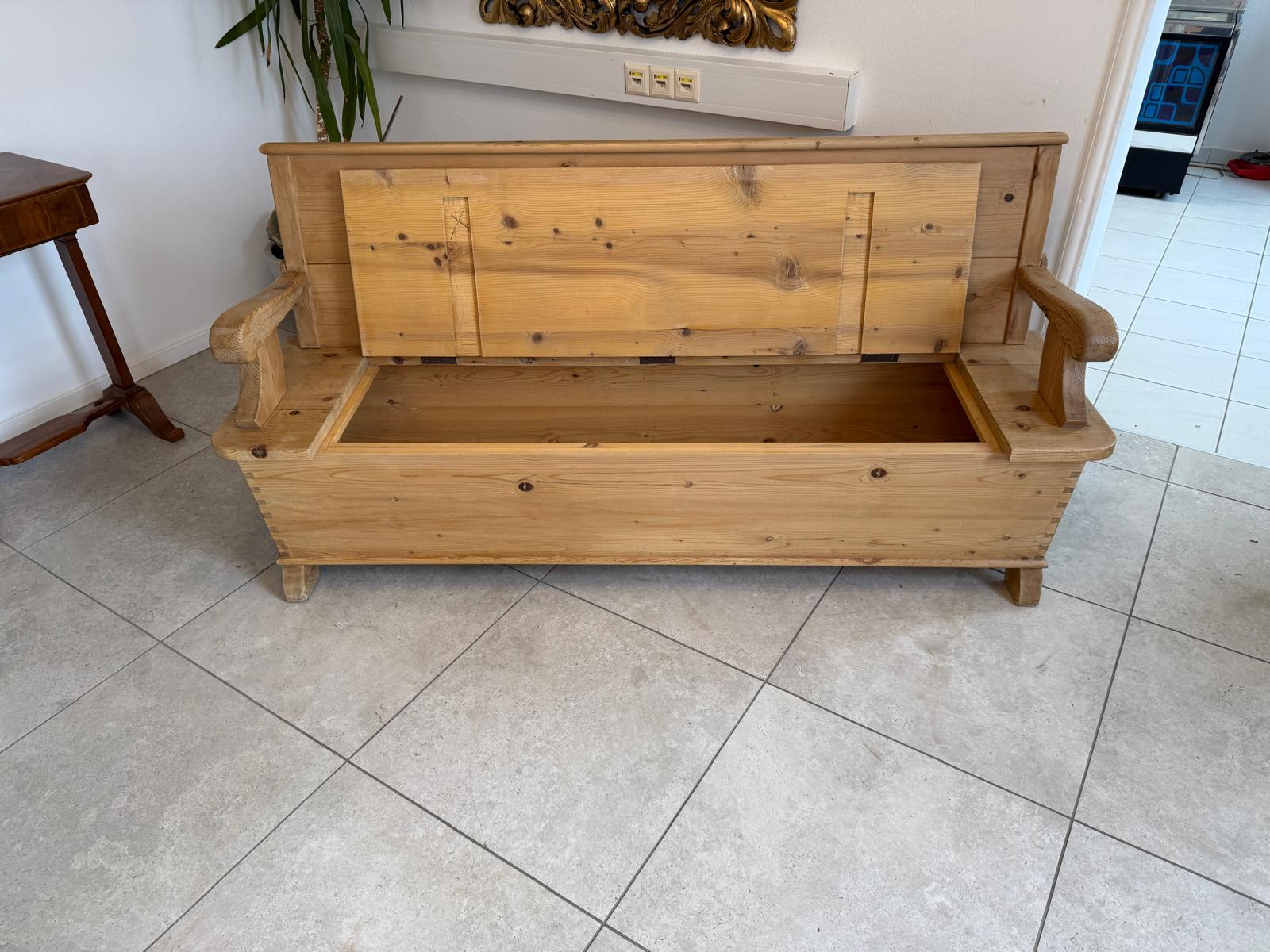 Antike Jugendstil Truhenbank Landhausbank Küchenbank breite 183cm D1221