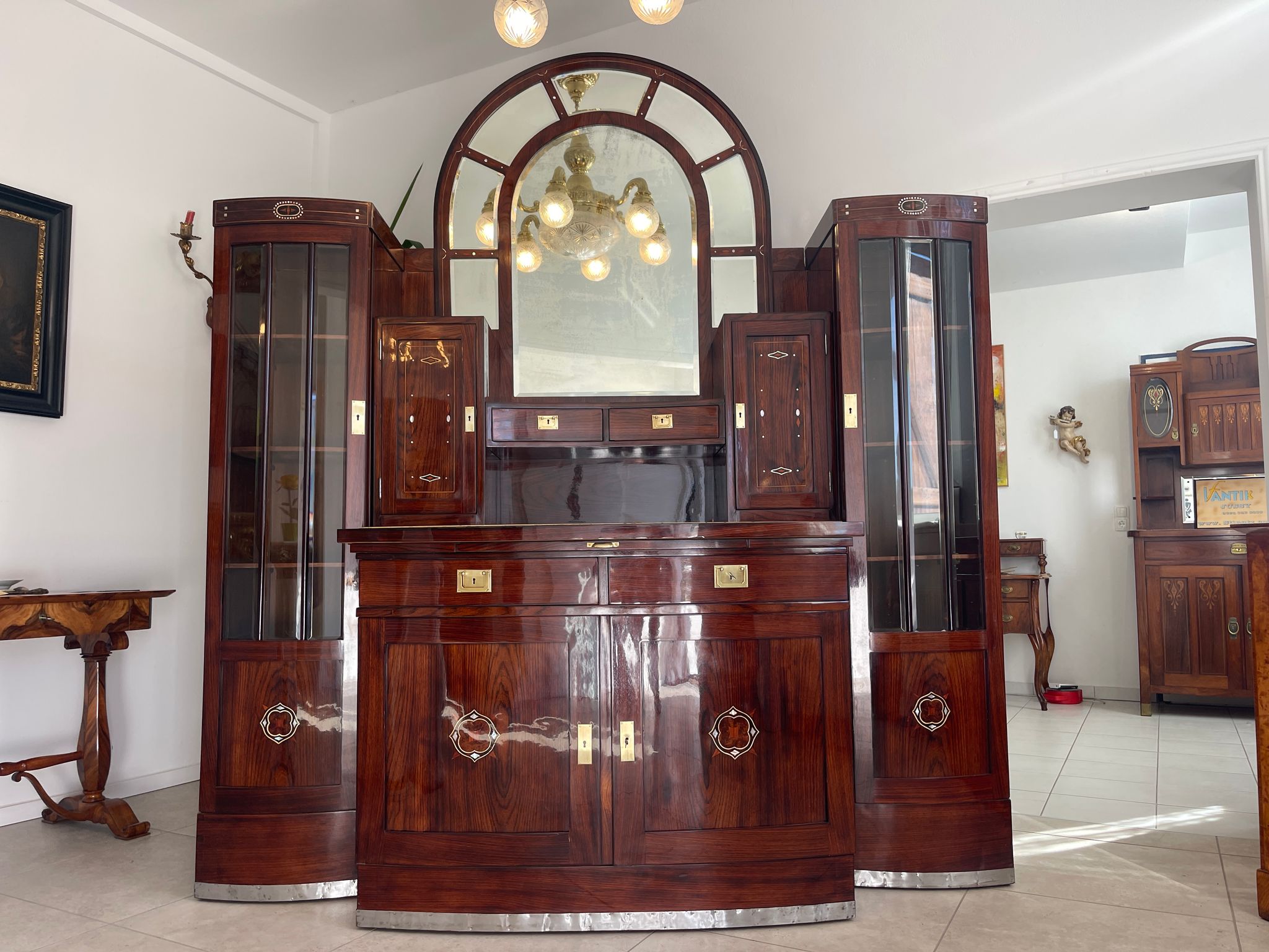 Sale Restauriertes Jugendstil Designerbuffet Bibliotheksschrank Antiquität G1379