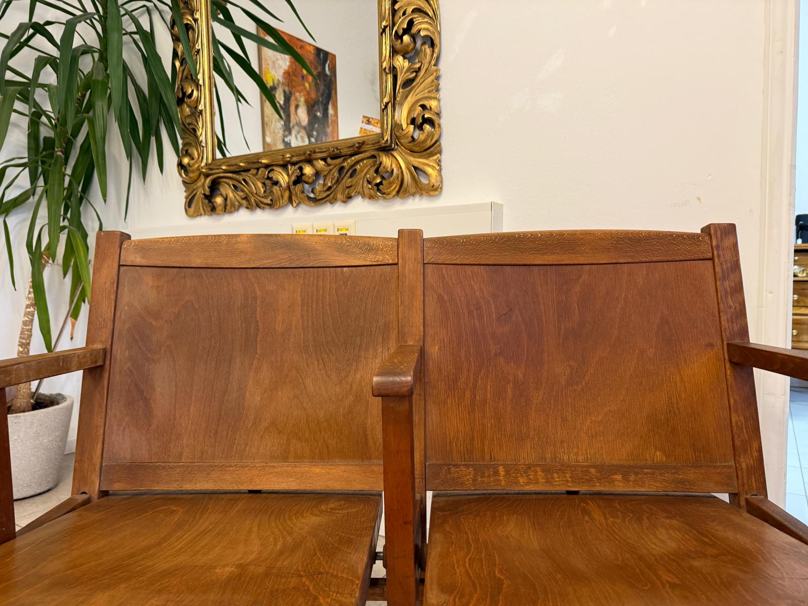 Original Wiener Kinosessel 2er Sitz Klappstuhl Stuhl Nostalgie G2266