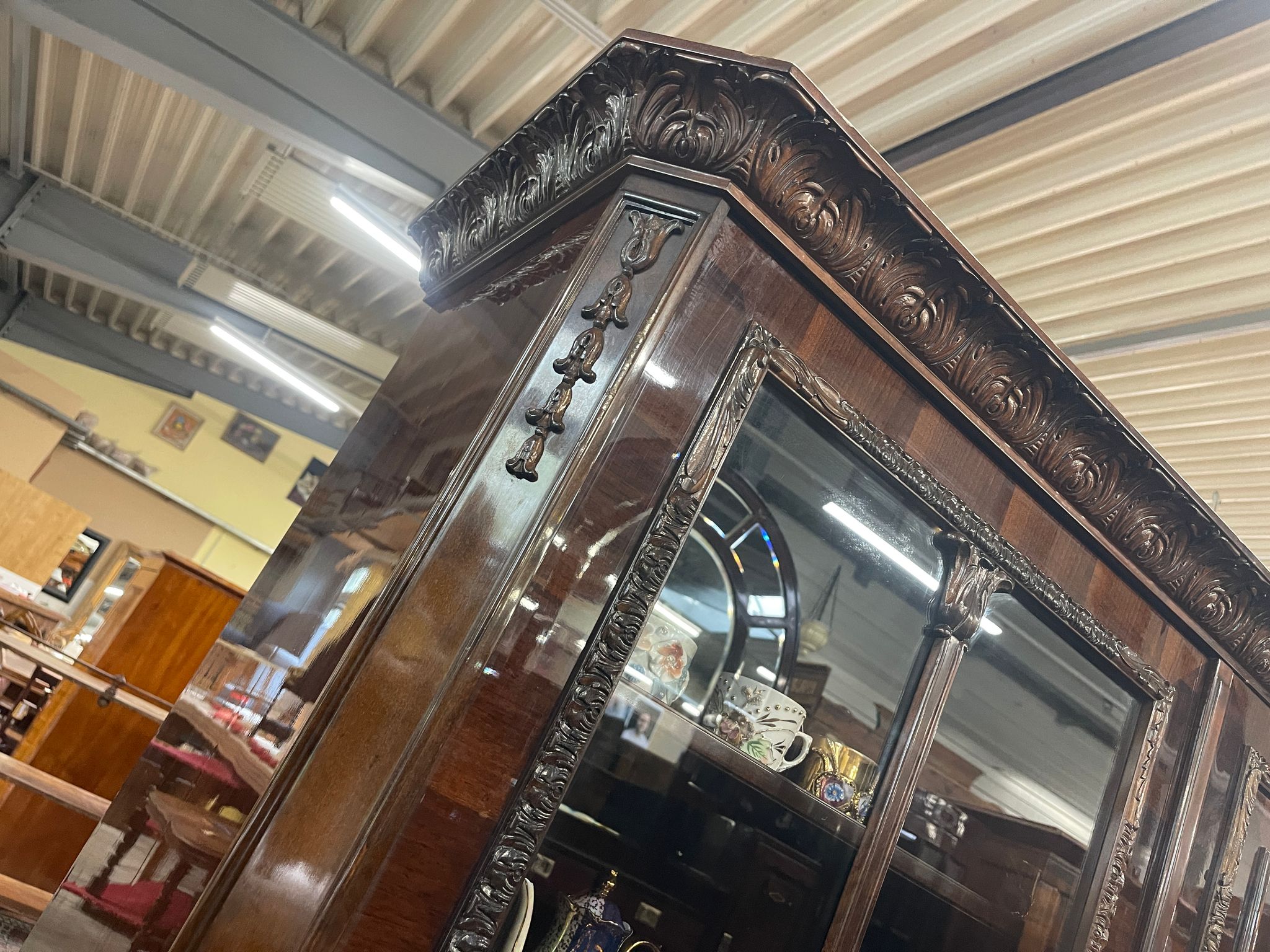 Bücherschrank Barock Barockstil Vitrine Glasschrank Wohnzimmerschrank A5150