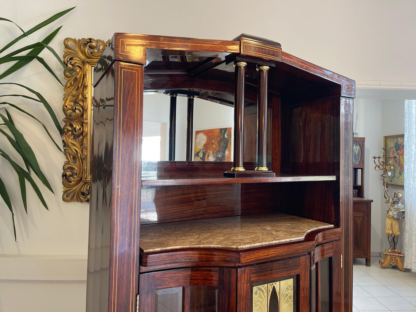 Restauriertes Jugendstil Kredenz Vitrinenschrank  Bücherschrank Traum Antiquität G1443