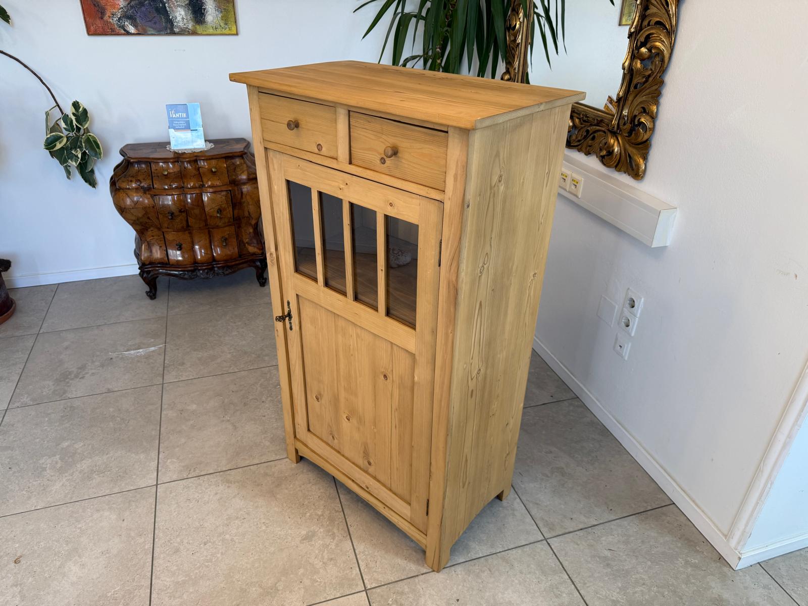 Bäuerliches Vertiko Bücherschrank Halbschrank Bauernschrank Weichholz D1186