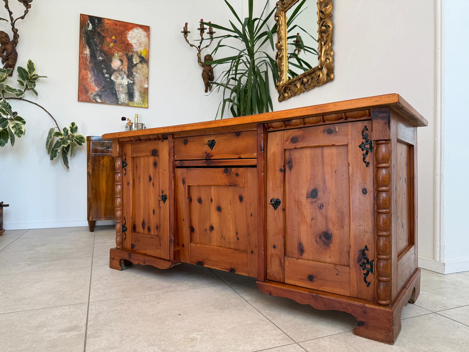 Alter Naturholz Schreibtisch Zirbenholz Sekretär G1924