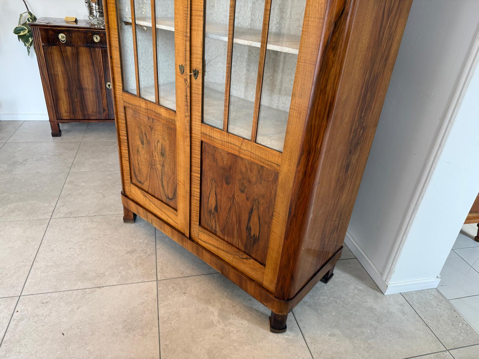 Originale Biedermeier Vitrine Bücherschrank Glasschrank G2102