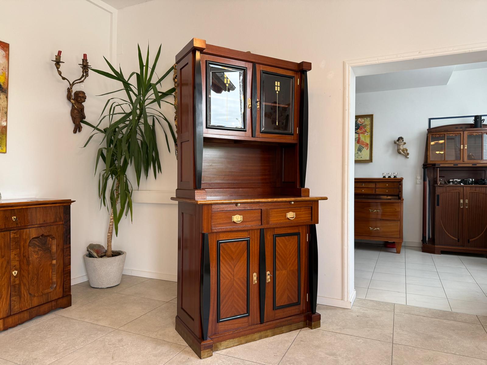 Restauriert Jugendstil Kredenz Bücherschrank Antiquität G1859