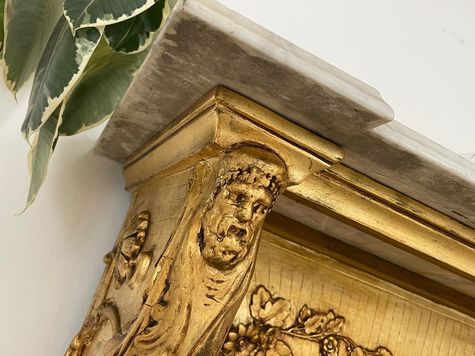 SALE Vergoldete Biedermeier Konsole Podest Antiquität G1339