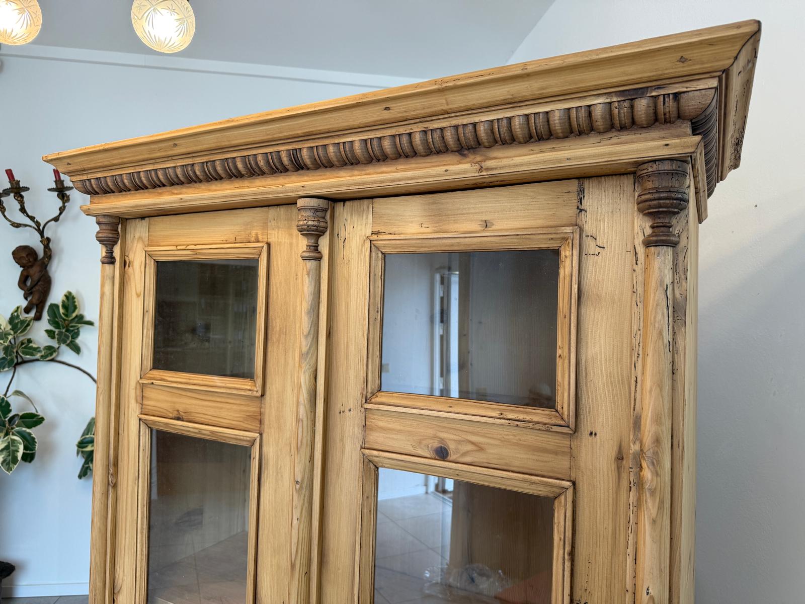 Restaurierte Gründerzeit Bauernvitrine Bauernschrank Originale G2032