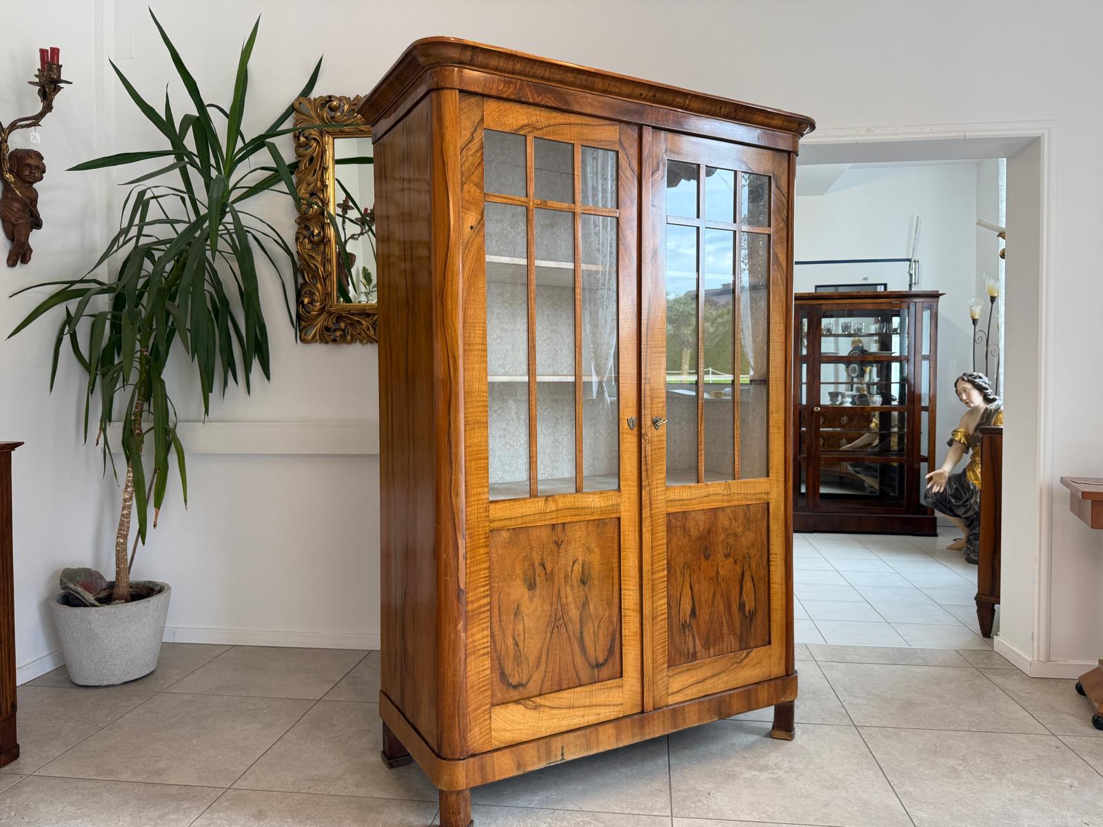 Originale Biedermeier Vitrine Bücherschrank Glasschrank G2102