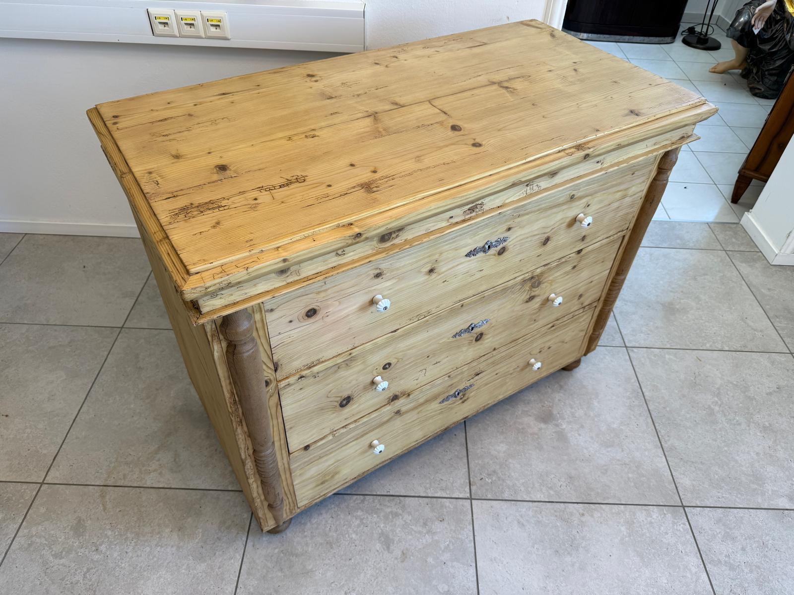 Biedermeier Kommode 3 Ladenkommode Antik Original D2408