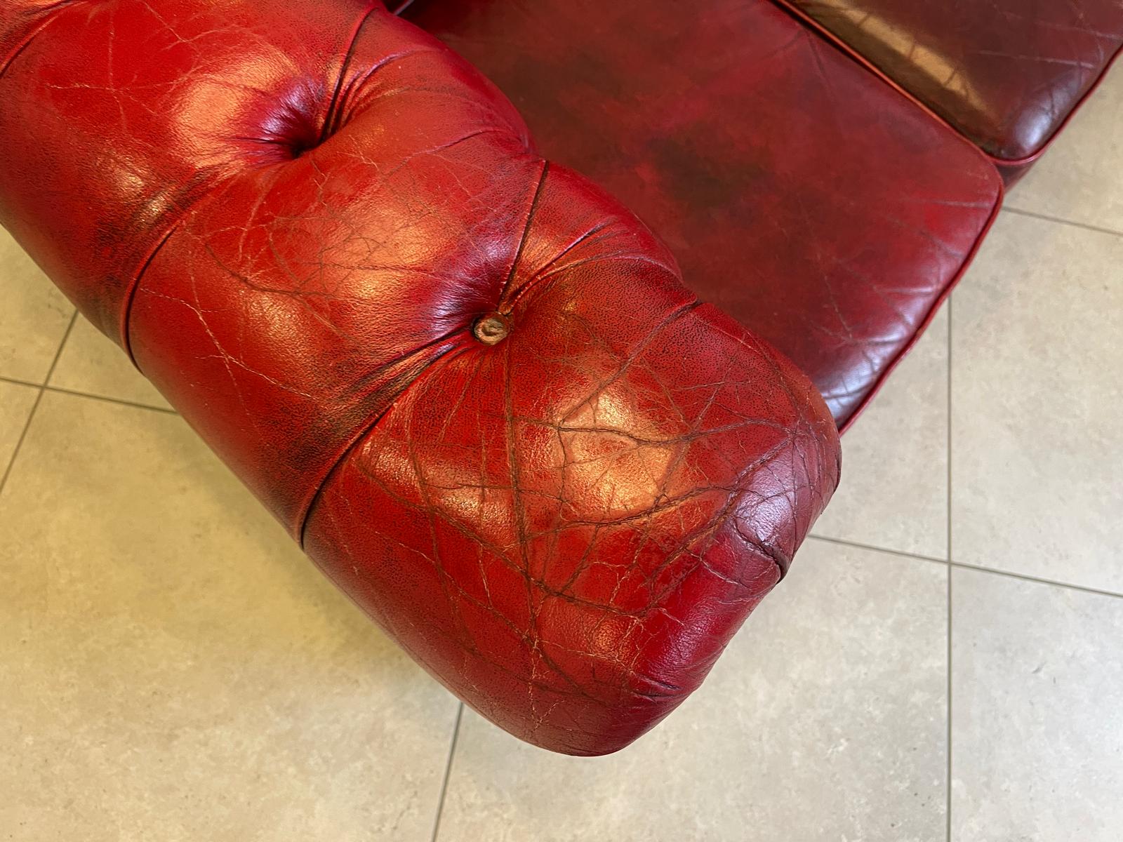 Chesterfield 3er Clubsofa Diwan Couch Oxblood G1052