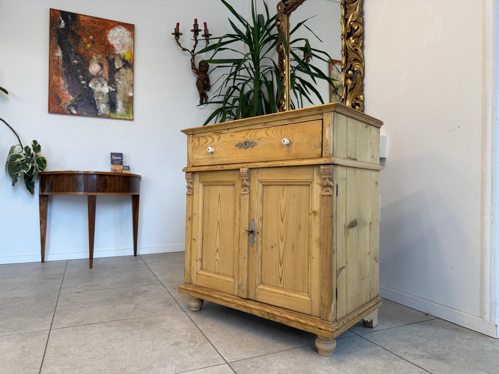 Bäuerliche Anrichte Kommode Laden Kasterl Antik Weichholz D1082
