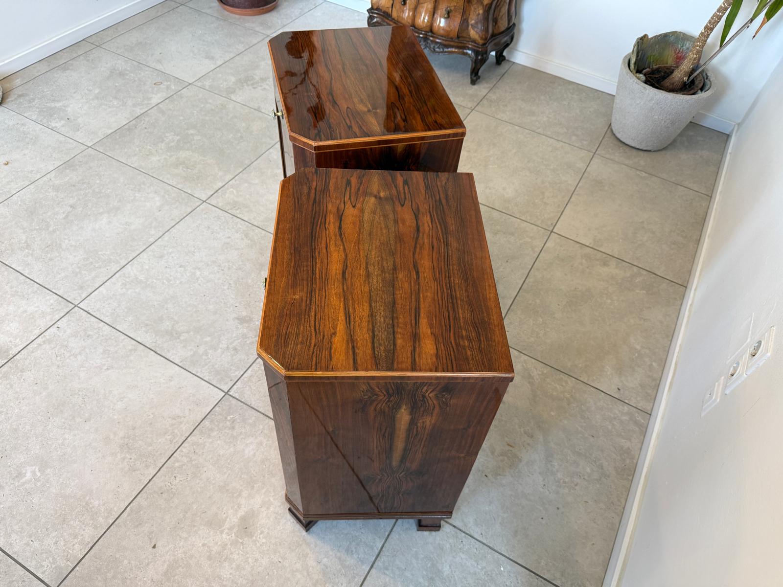 Biedermeier Nachtkasterl Schrankerl 2 Stück Restauriert und Veredelt D1176