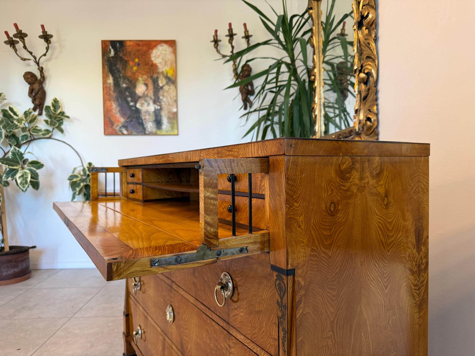 SALE Restaurierte Biedermeier Schreibkommode Eschenholz Antiquität Antikmöbel G2157