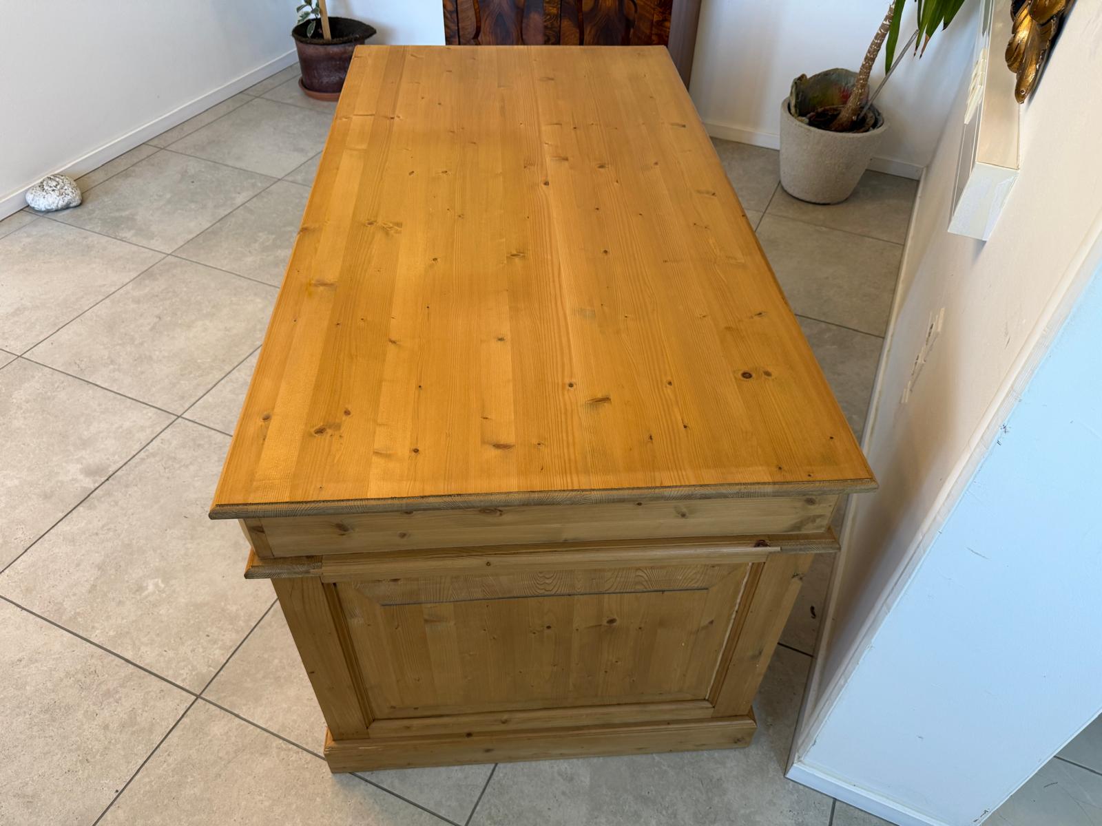 Bäuerlicher Gründerzeit Schreibtisch Sekretär Weichholz D2403