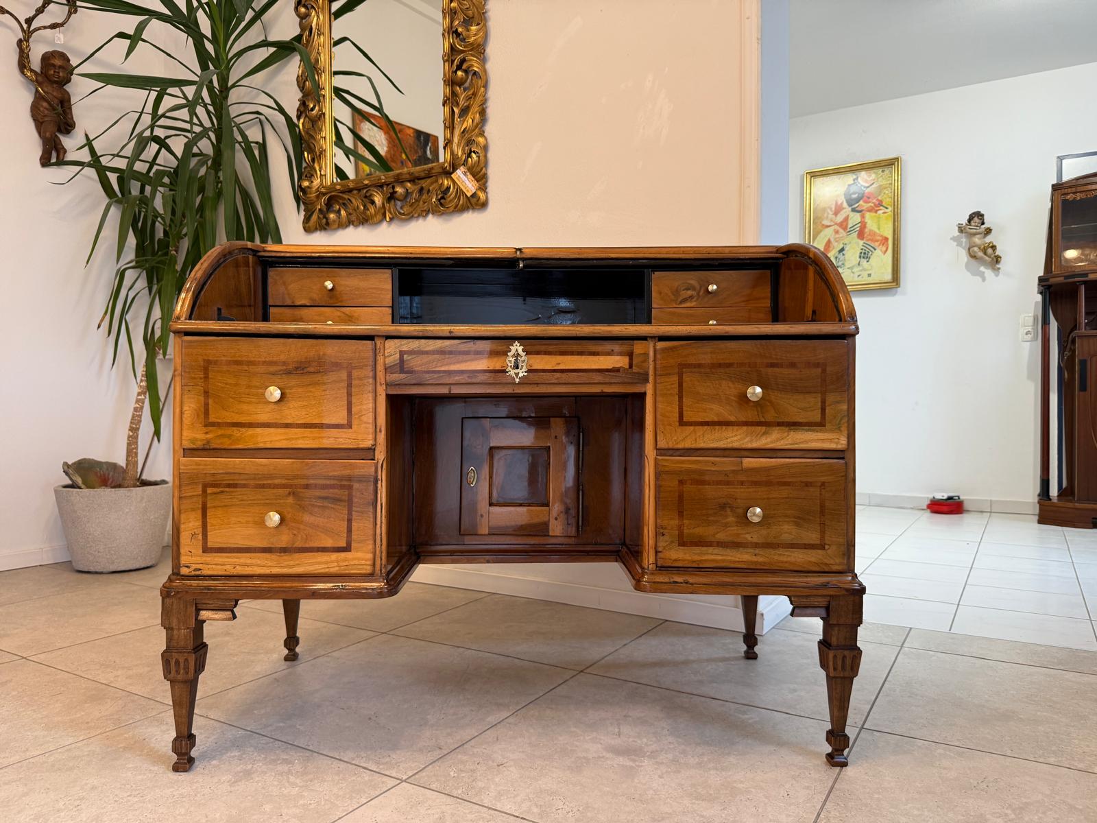 Sale Restauriert Barock Rolladen Sekretär um 1780 Antiquität G2049