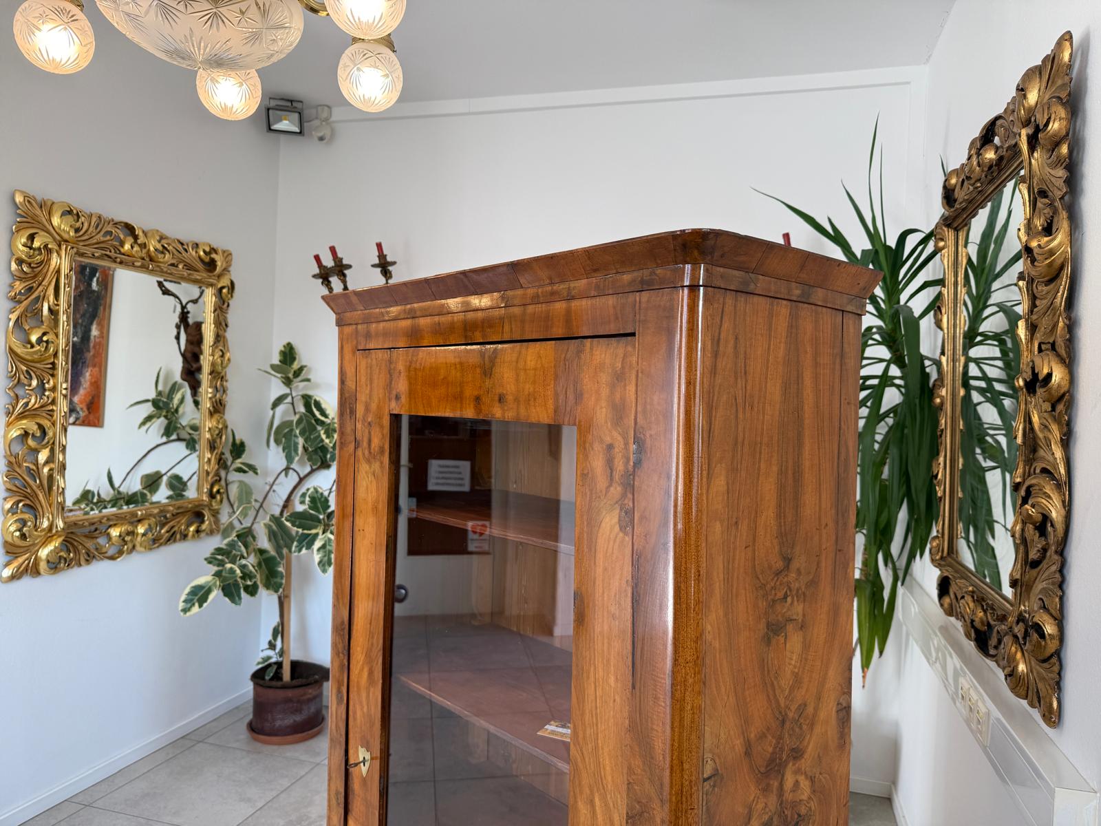 Antiquität Sale Biedermeier Vitrine Bücherschrank Nussholz G2212