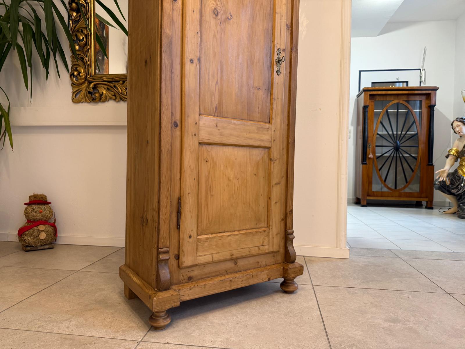 Restaurierter 1 türiger Bauernschrank Gründerzeit  Naturholzschrank G2259