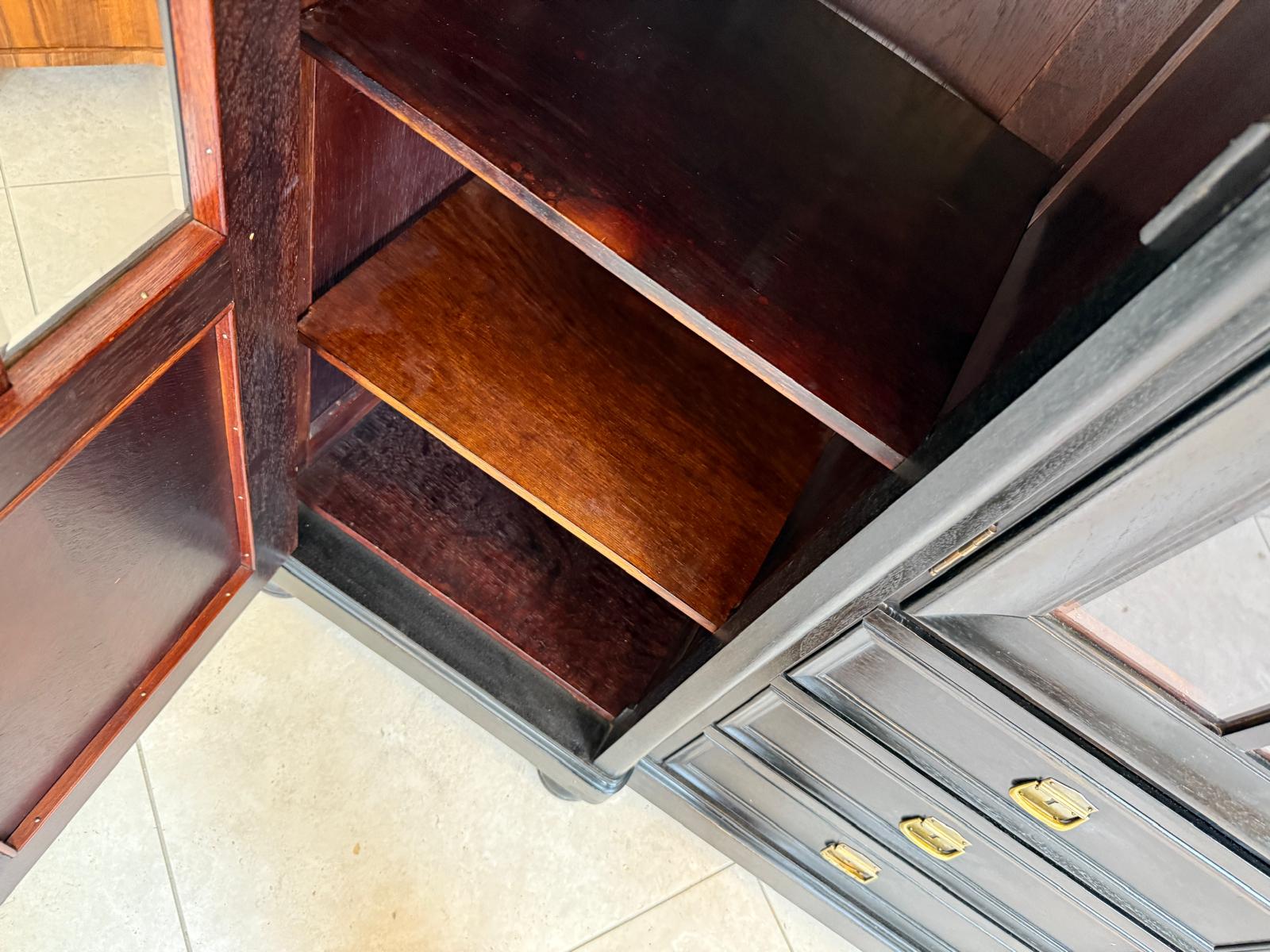 Traum Jugendstil Bücherschrank Büchervitrine Vitrine G1917