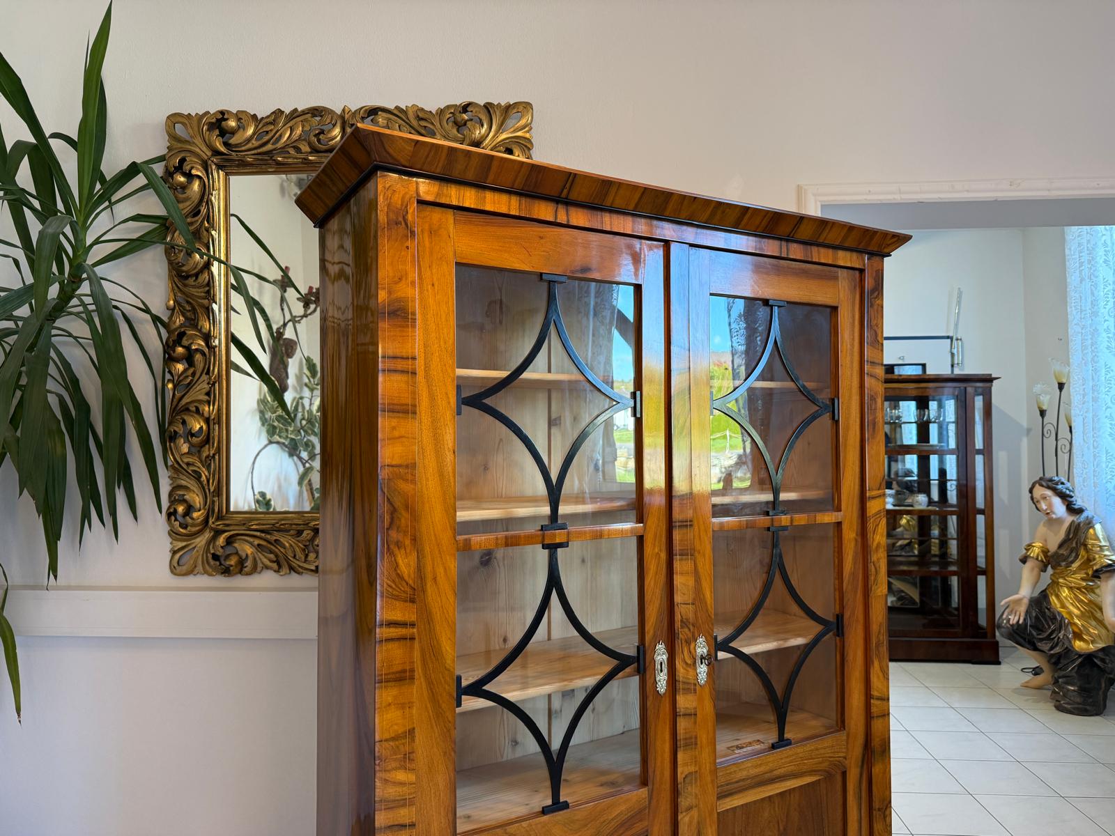 Restaurierte Biedermeier Vitrine Bücherschrank Glasschrank Antiquität G2160