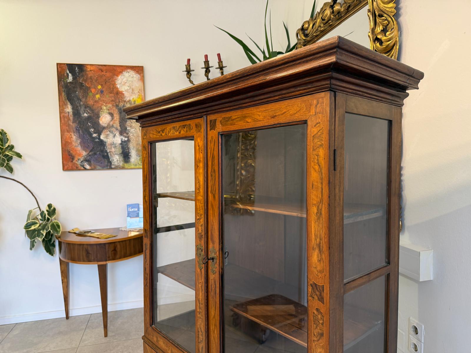 Sale Biedermeier Stilvitrine Bücherschrank Glasschrank Glaskasten D1034
