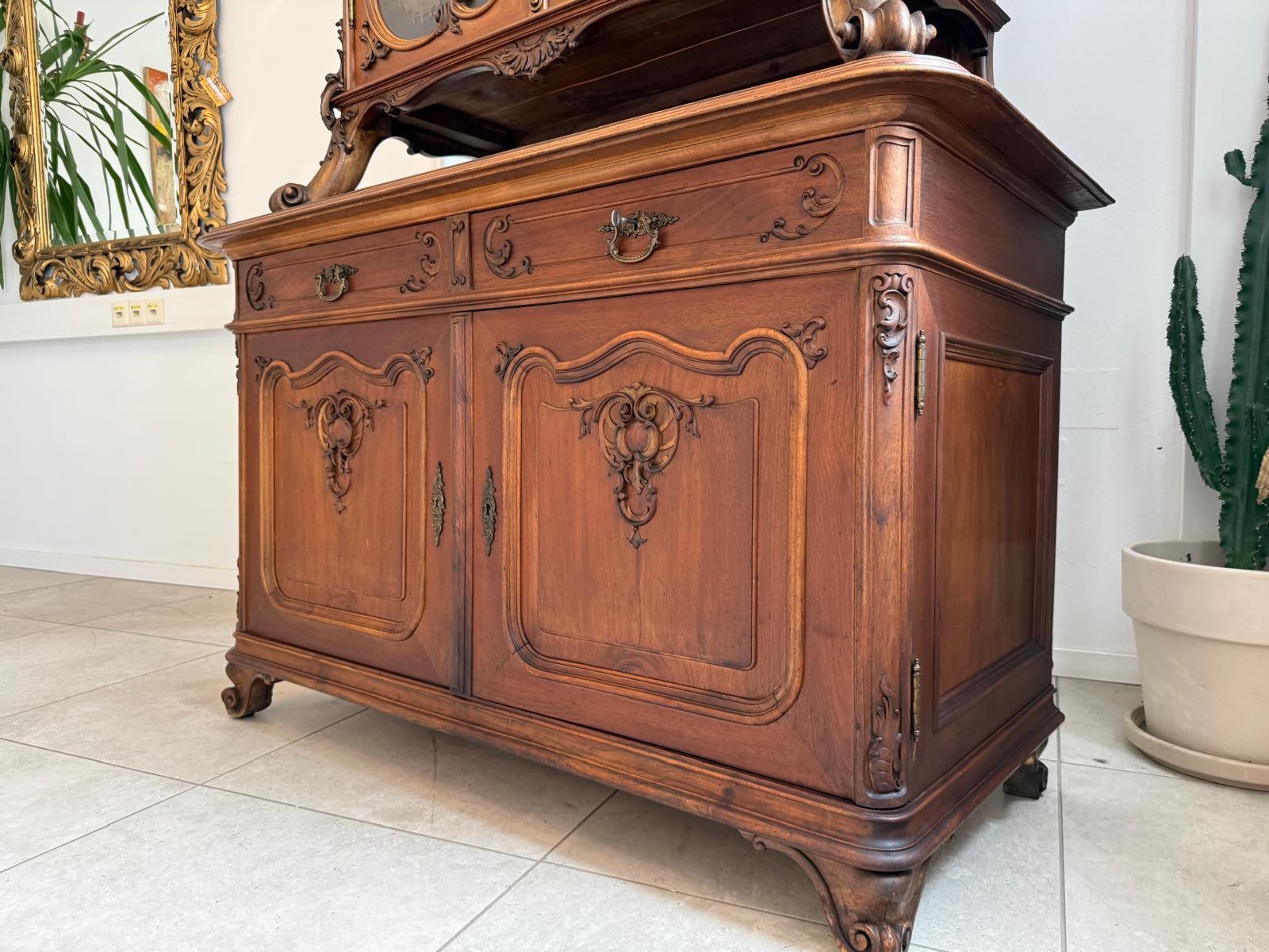 SALE Pfeiferlbarock Aufsatzbuffet Altarschrank Aufsatzschrank Eichenholz  – D2657