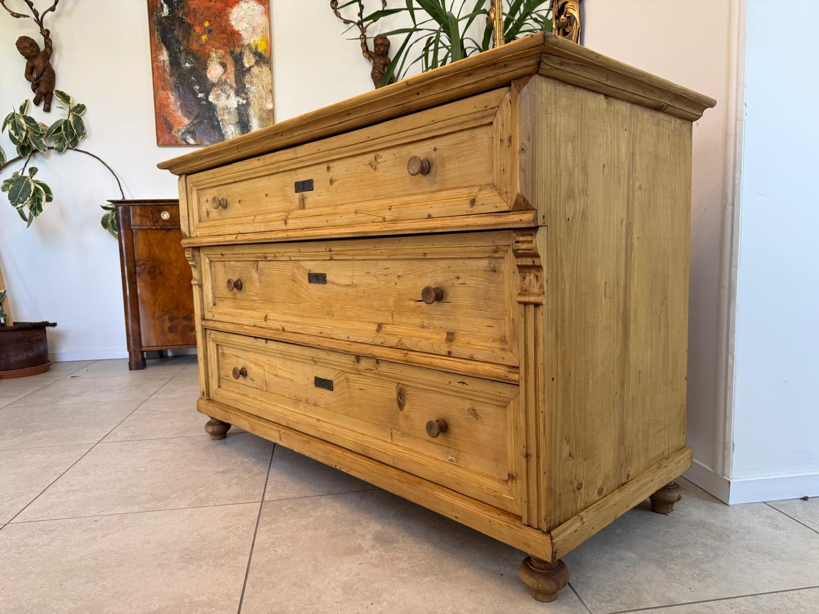 Biedermeier Kommode 3 Ladenkommode Antik Original D2515
