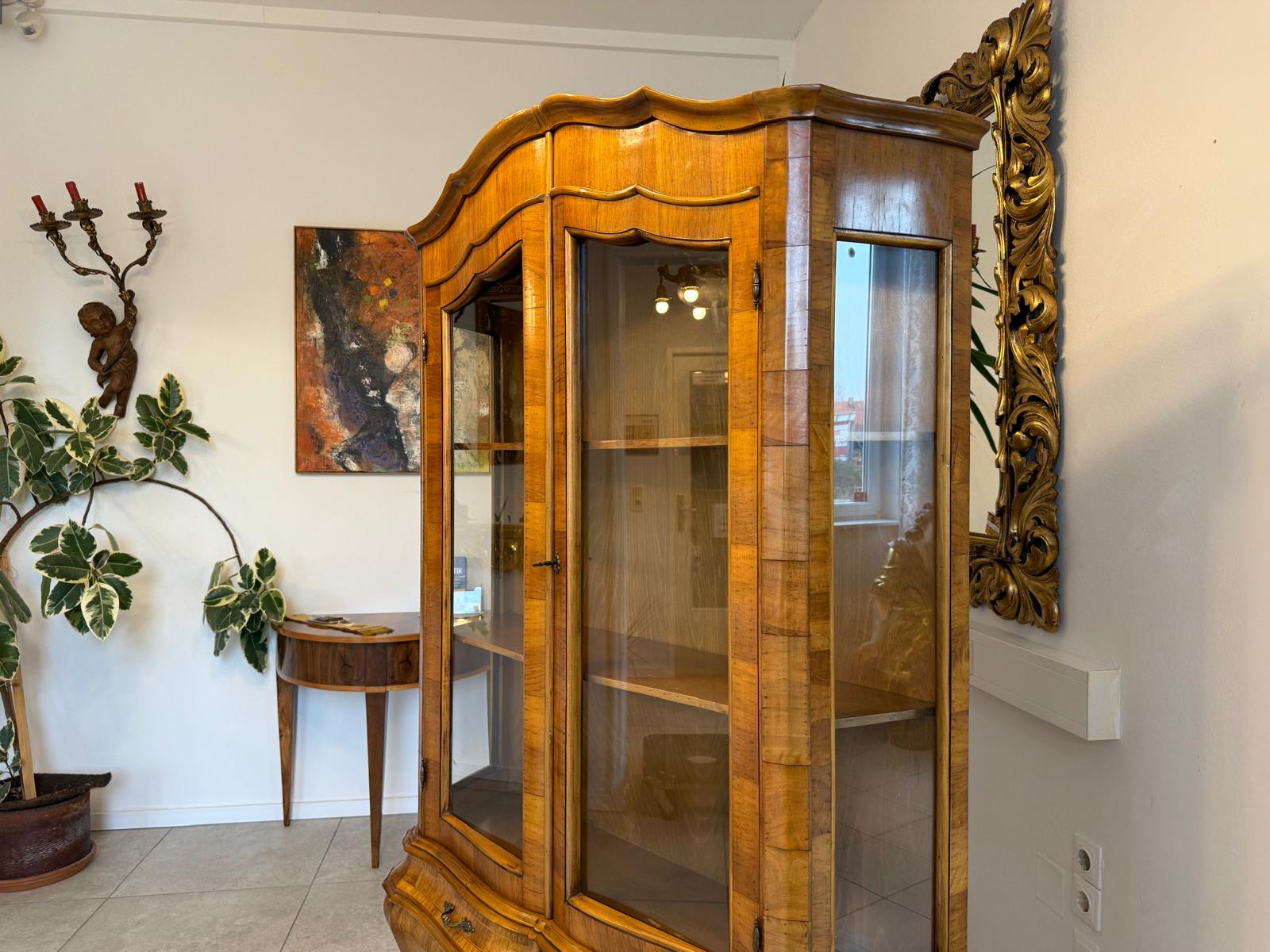 Bücherschrank Barock Barockstil Vitrine Glasschrank Wohnzimmerschrank G2236