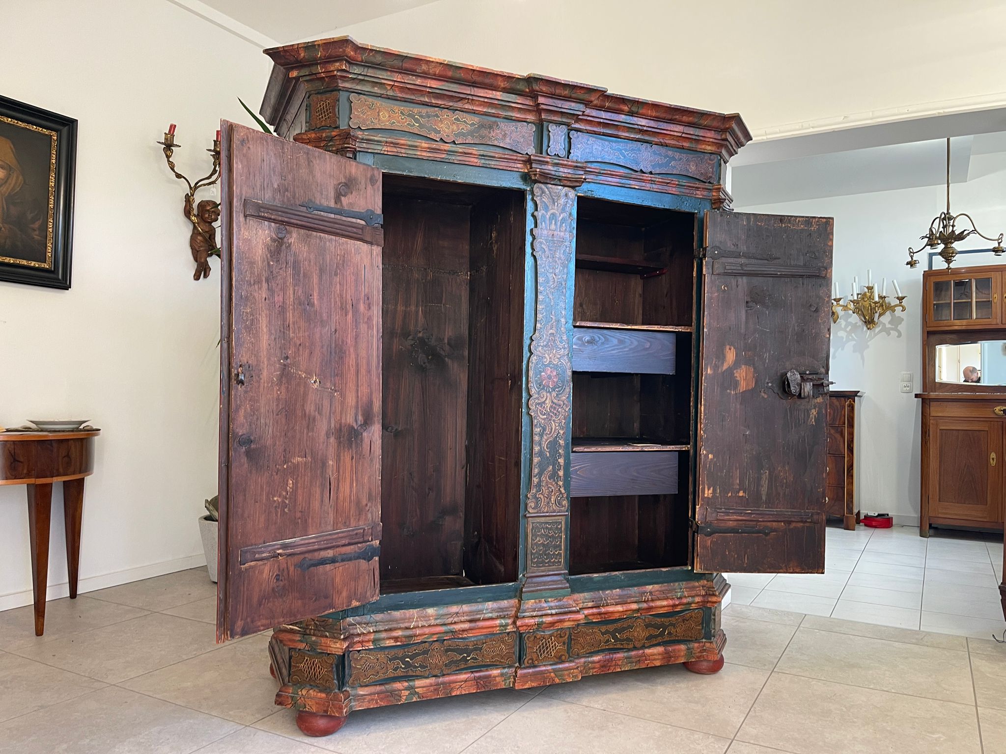 Bayrischer Bauernschrank Schrank Handbemalt A5498