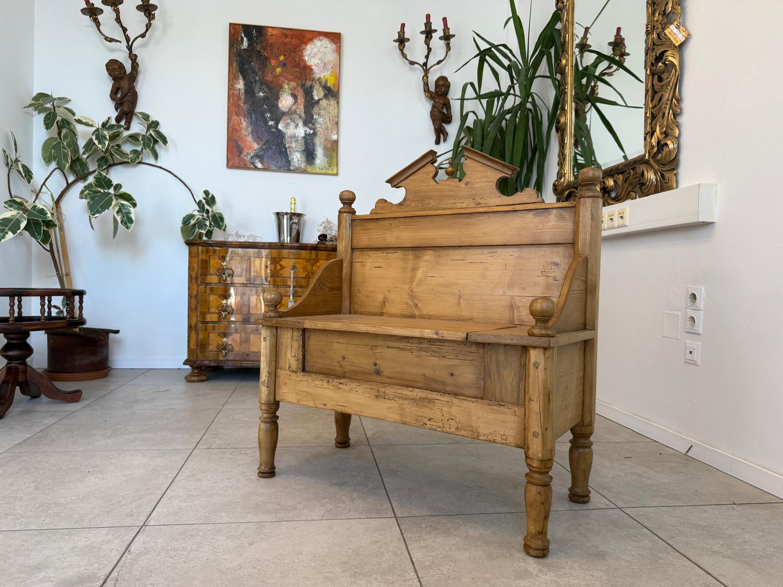 Küchenbank Sitzbank Naturholz Truhenbank 101cm D2822