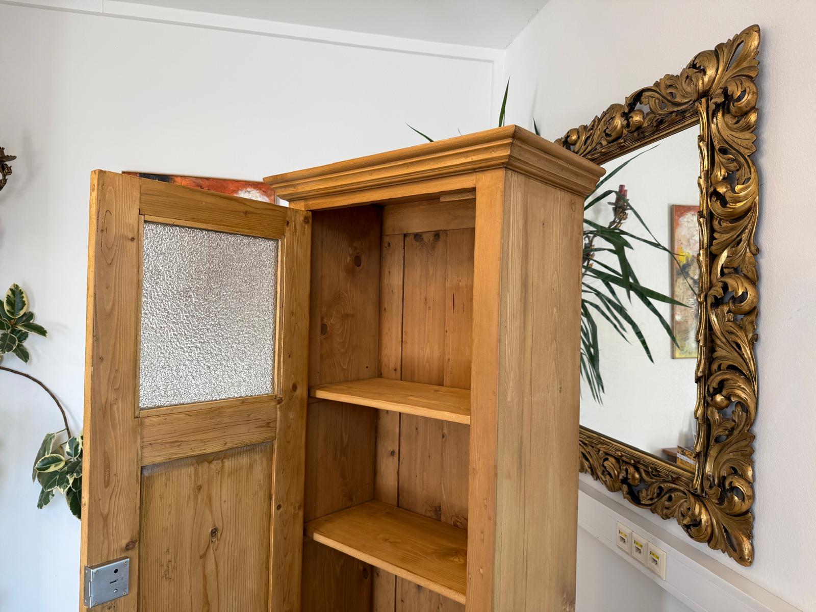 Bäuerlicher 1 türiger Bauernschrank Jugendstil Naturholzschrank Antik G2199