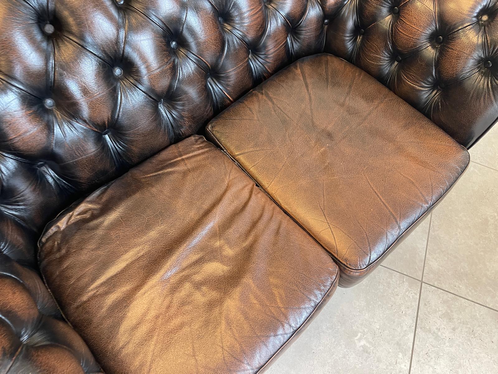 Chesterfield 2er Clubsofa Diwan Couch Zigarrenbraun G1333