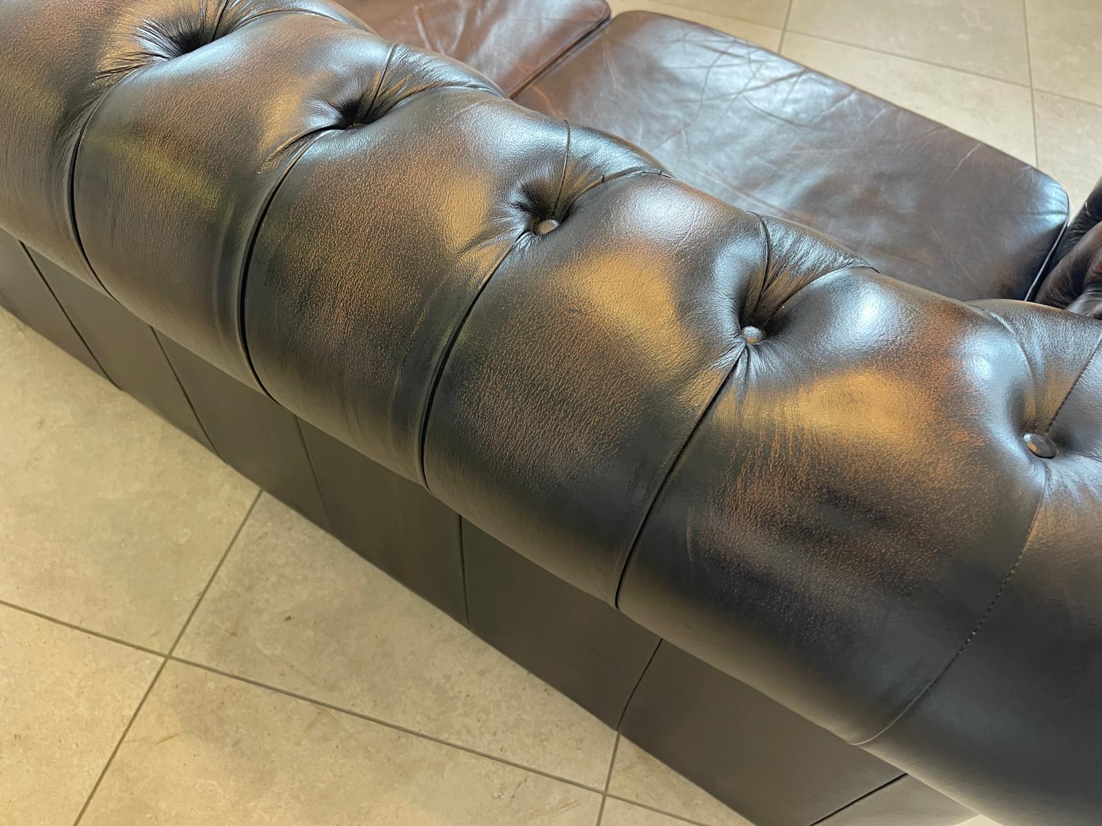 Chesterfield 3er Clubsofa Diwan Couch Zigarrenbraun G1333 Kopie