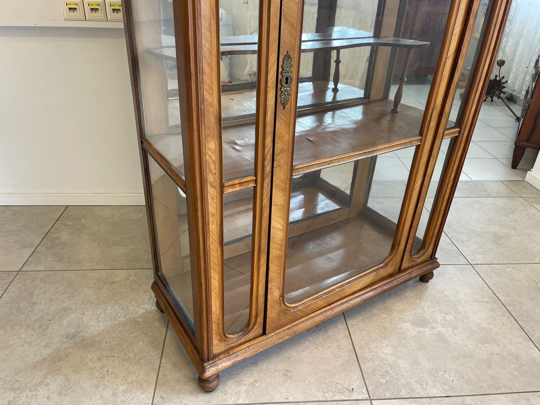 SALE Unrestaurierte Gründerzeit Vitrine Bücherschrank Sammlervitrine Antiquität G1230