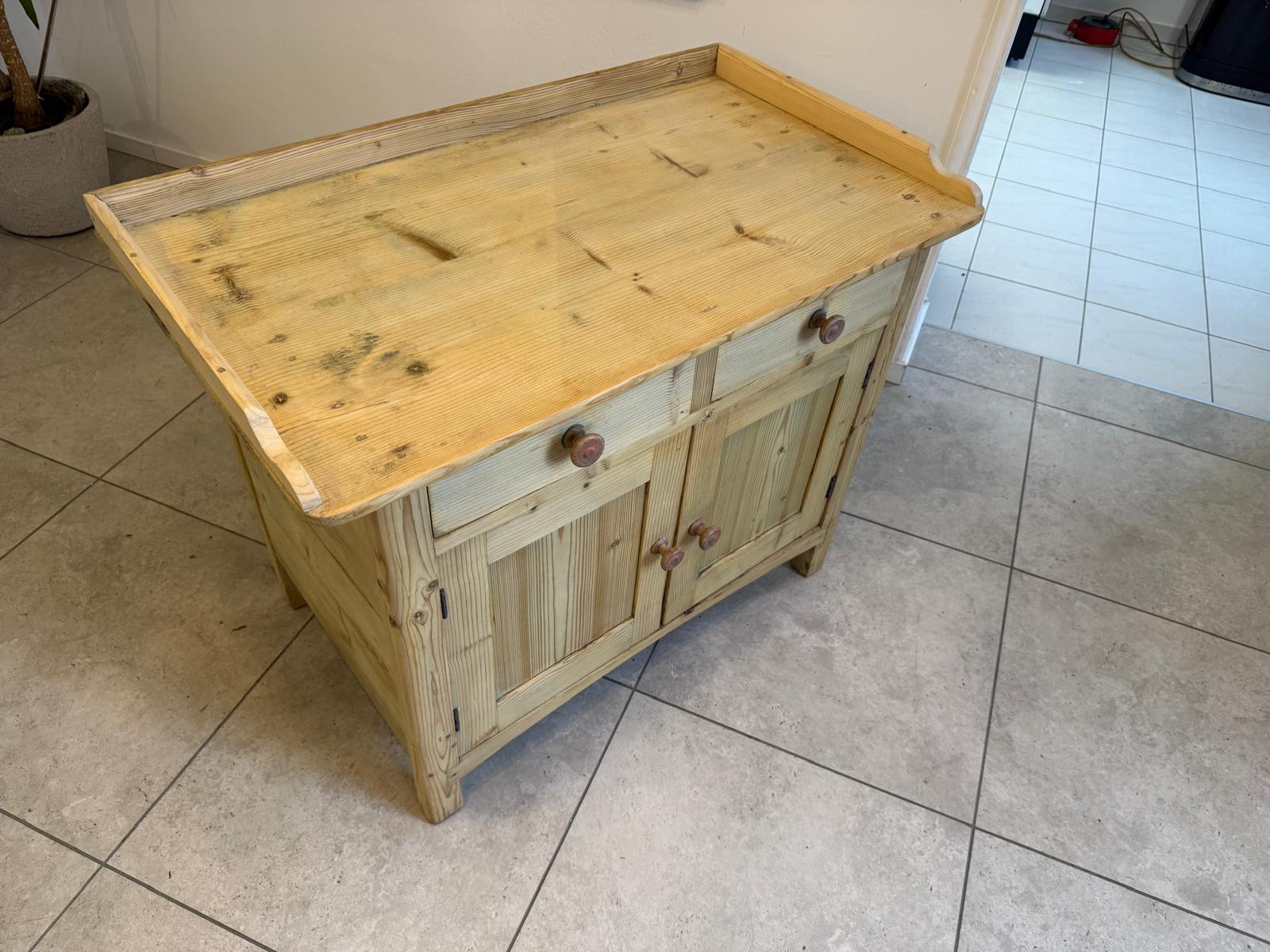 Bäuerliche Wickelanrichte Kommode Naturholz Antik & Alt D1075