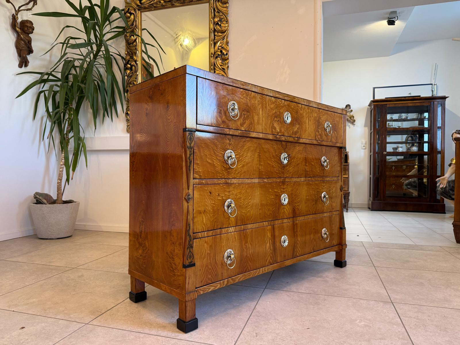 SALE Restaurierte Biedermeier Schreibkommode Eschenholz Antiquität Antikmöbel G2157