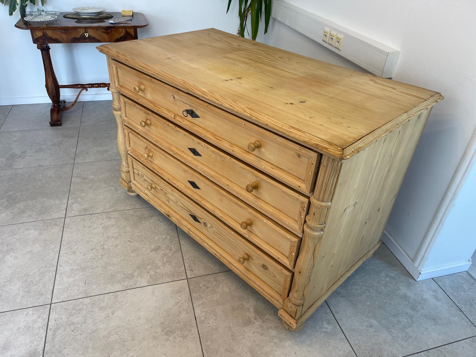 Originale Gründerzeit Kommode 4 Laden Kommode Antik G1619