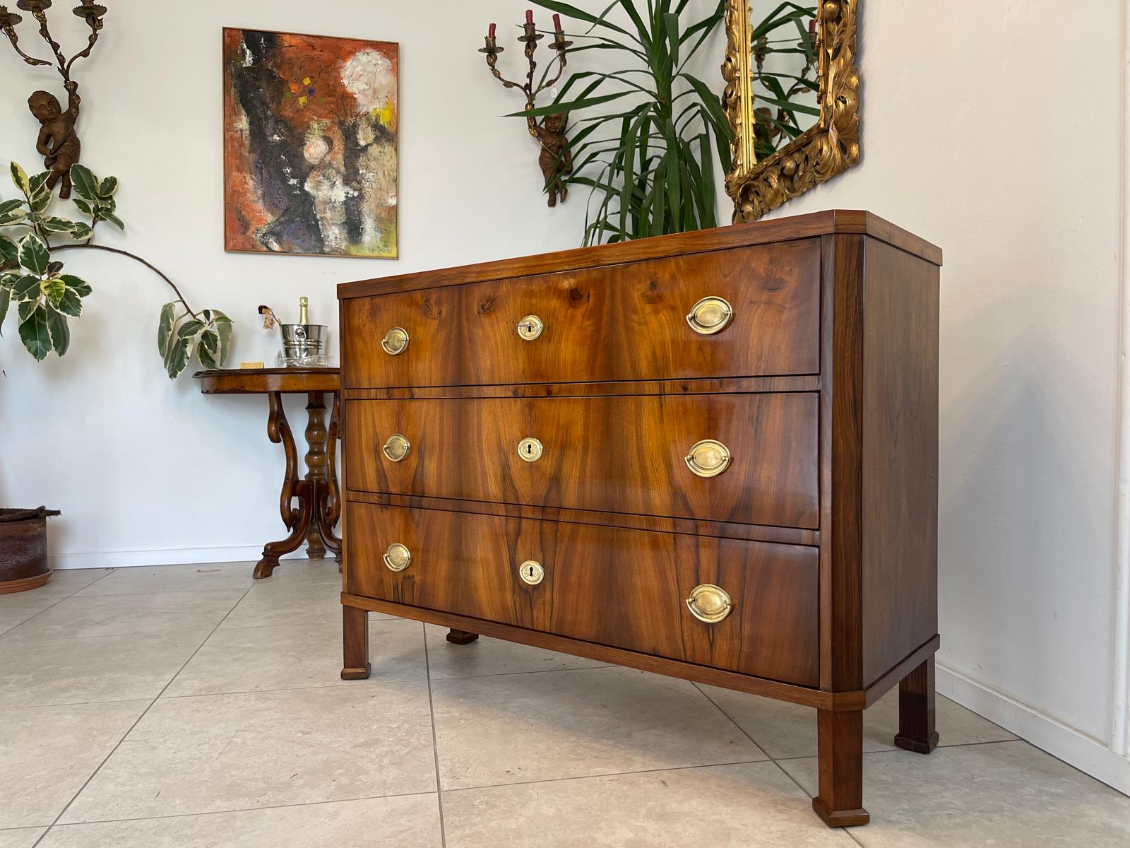 Restaurierte Biedermeier Kommode Sale Antiquität Nussholzfurnier Antiquität G1741