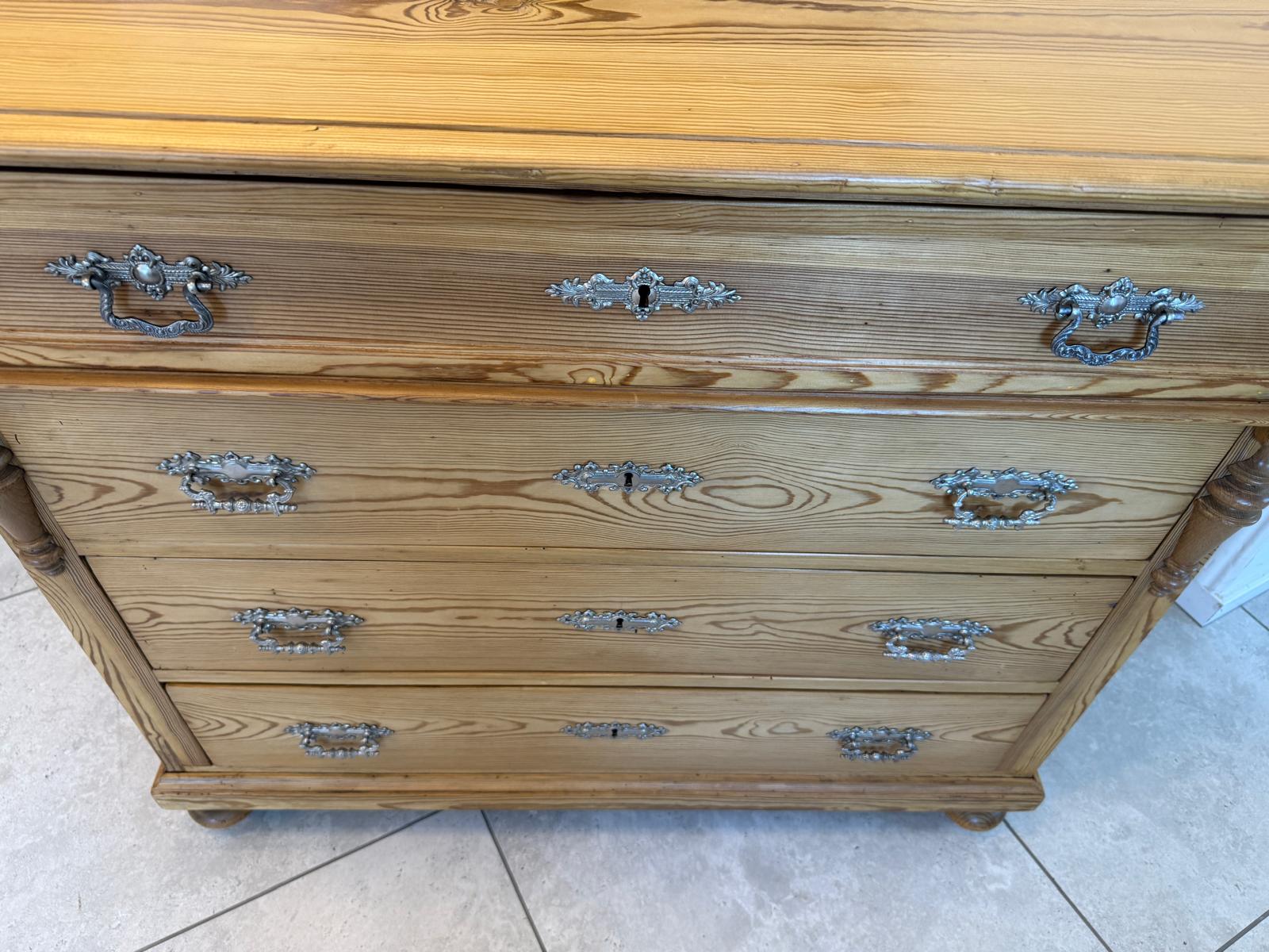Restaurierte Gründerzeit 4 Laden Kommode Ladenschrank Naturholz G1930