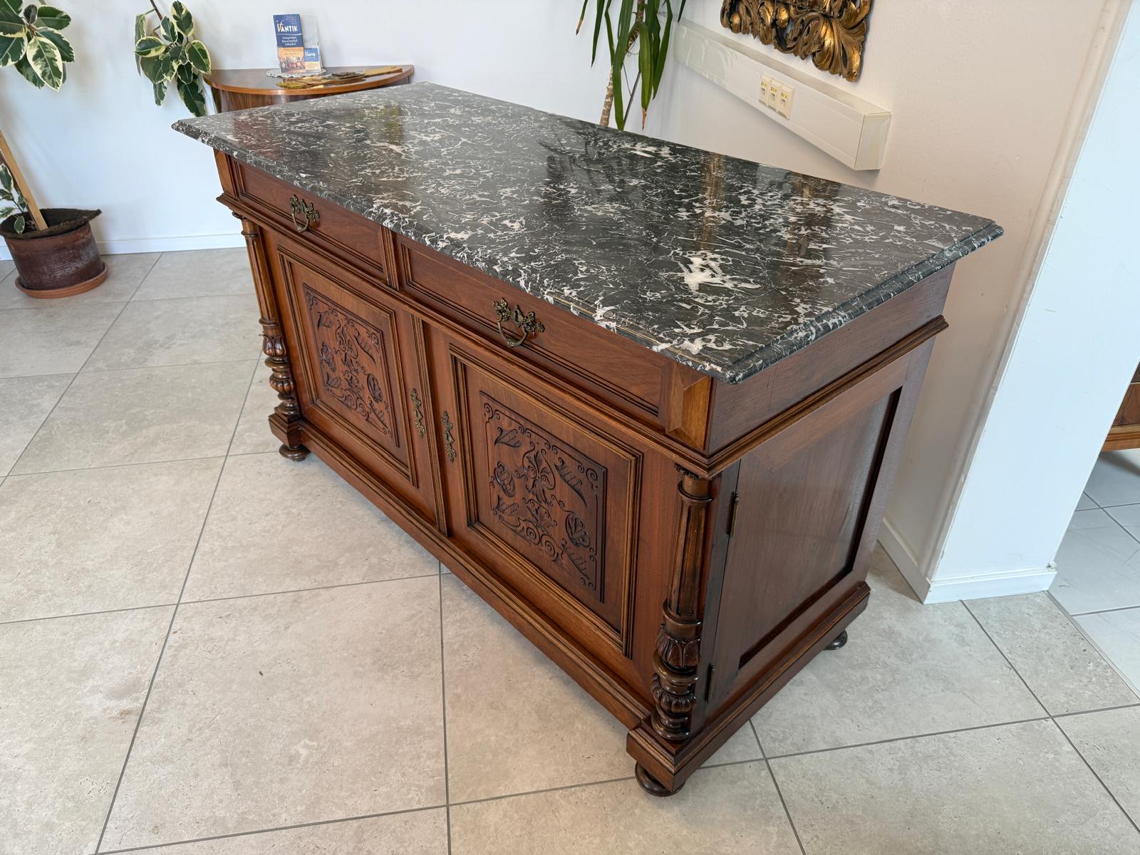 Originale Gründerzeit Anrichte mit Granitplatte Waschtisch Historismus G2769